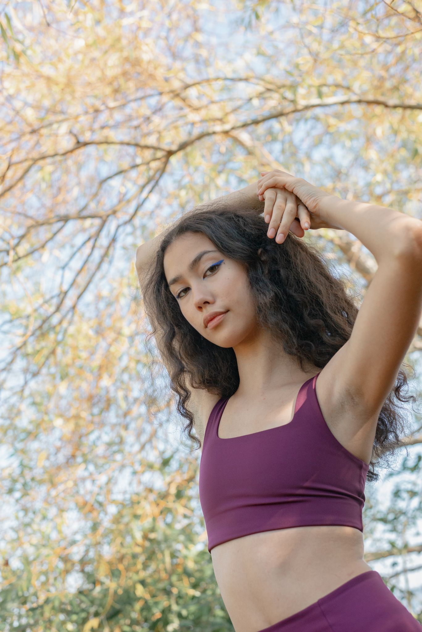 Girlfriend Collective Tommy Bra Square neck - Made from Recycled Plastic Bottles, Plum / XL
