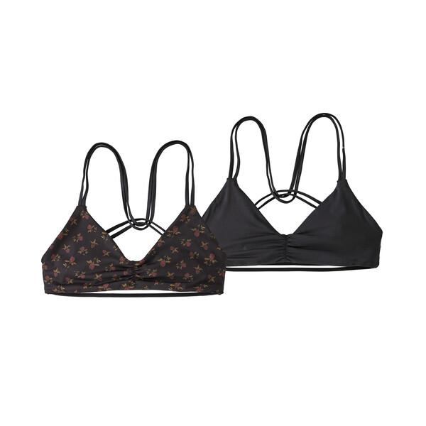 Patagonia Women's Reversible Seaglass Bay Bikini Top, Clover Small: Ink Black / M