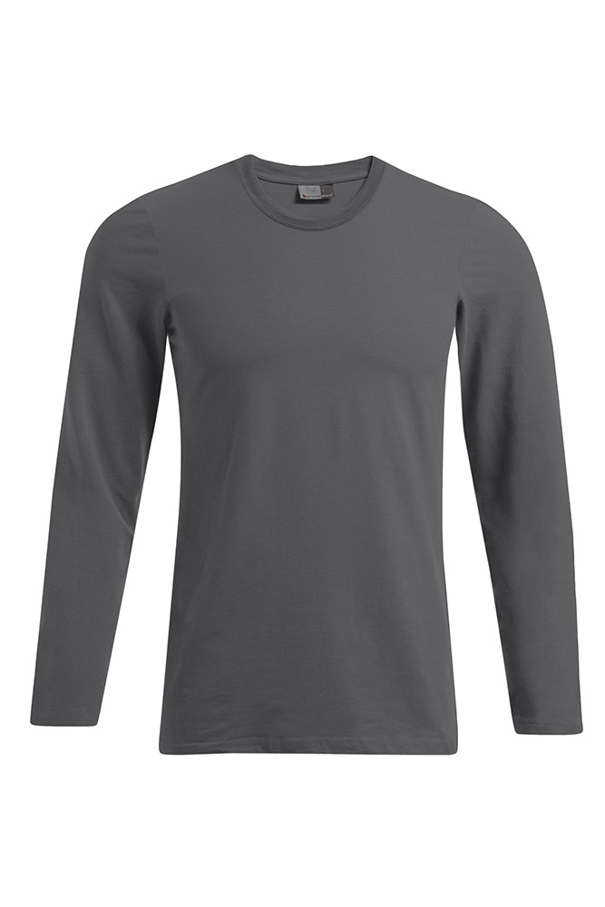 Slim-Fit Langarmshirt Plus Size Herren Sale, Hellgrau, XXXL