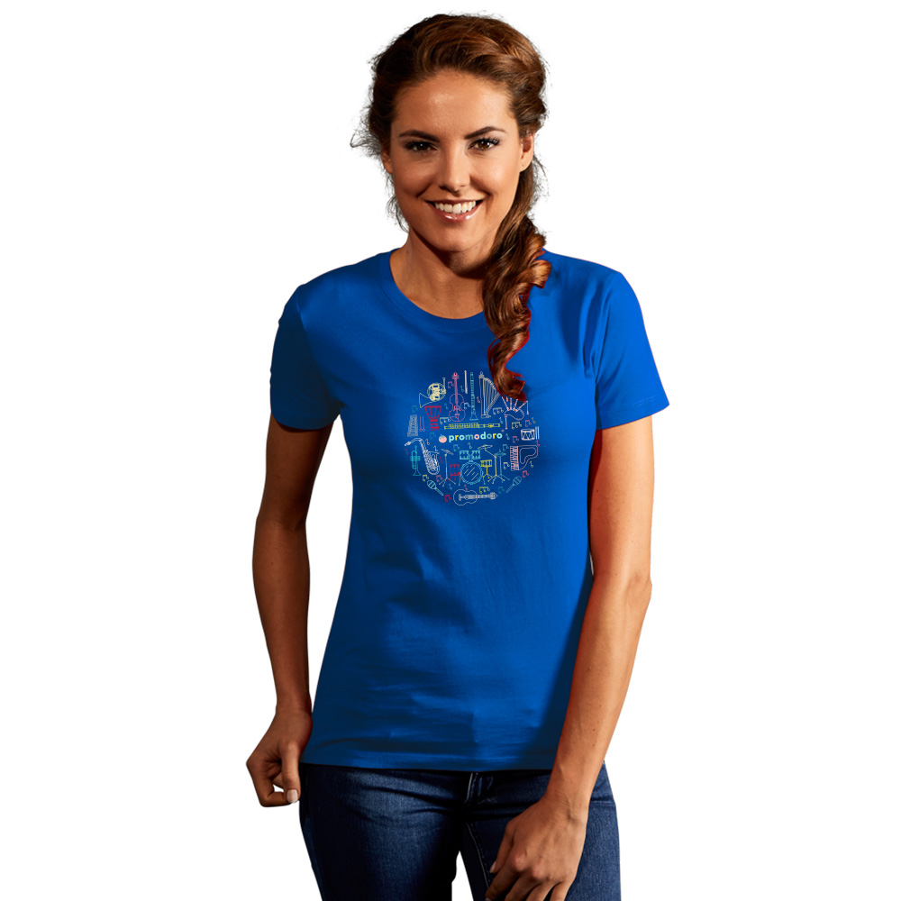 Print "promodoro orchestra" Premium T-Shirt Damen, Königsblau, XL
