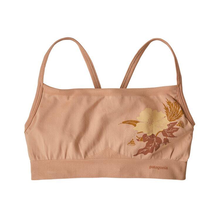 Patagonia Women's Active Mesh Sports Bra - Recycled Polyester, Cotton Flora Graphic: Scotch Pink / XS