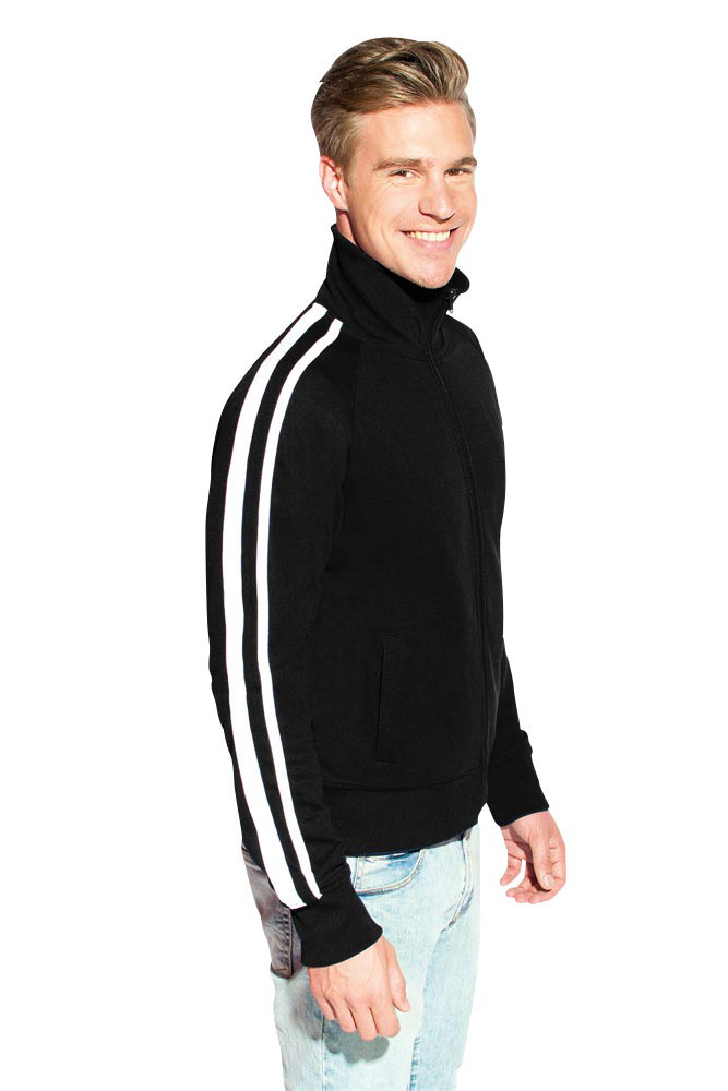 Trainings Jacke mit Streifen Herren Sale, Schwarz, XXL