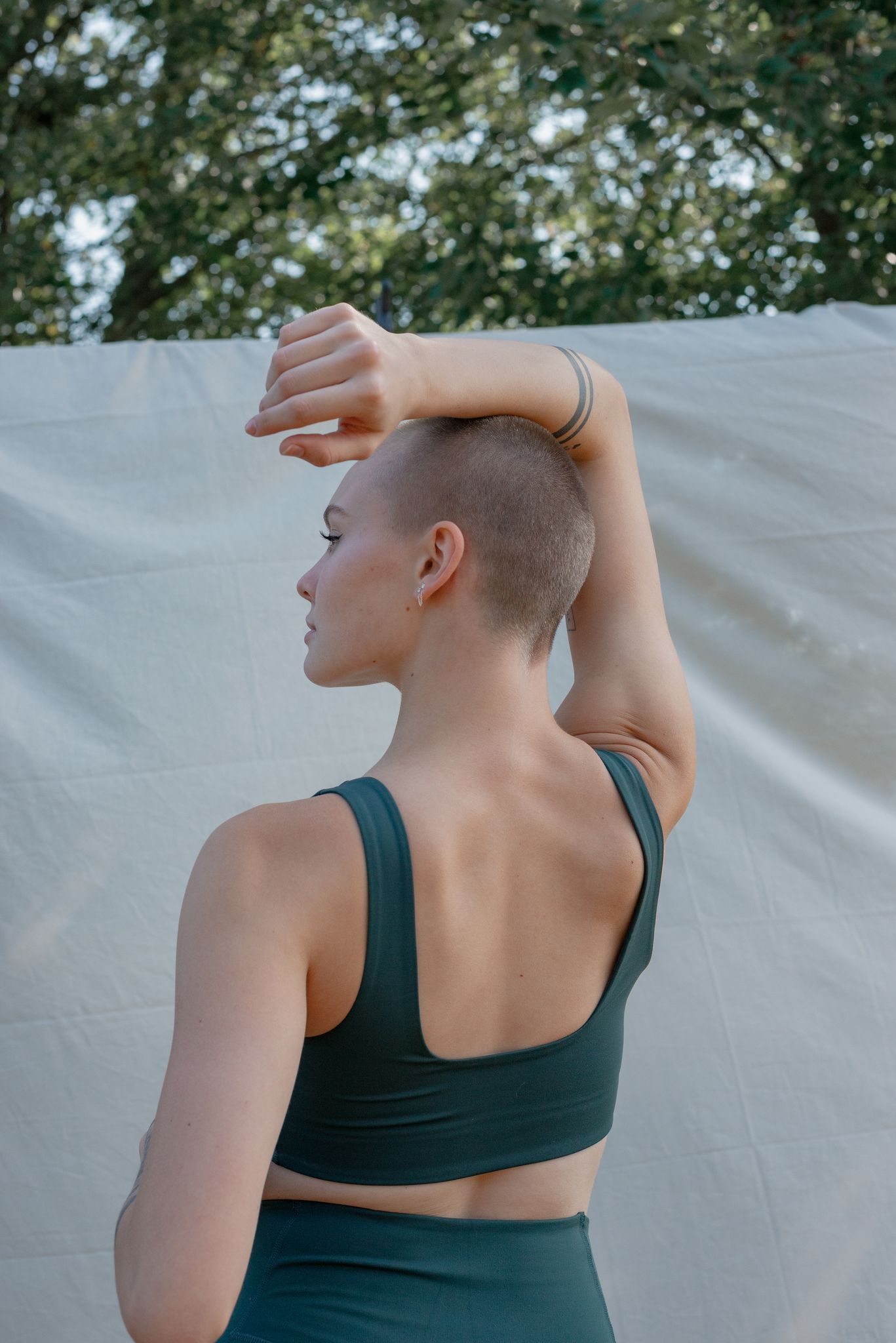 Girlfriend Collective Tommy Bra Square neck - Made from Recycled Plastic Bottles, Moss / S