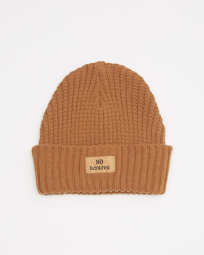 Tentree Unisex Patch Beanie - 100% Organic Cotton, Foxtrot Brown