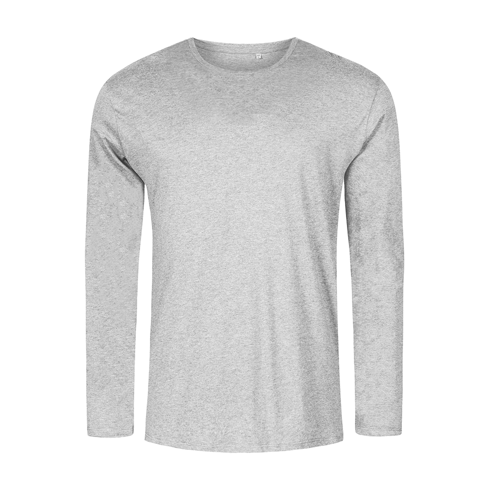 X.O Rundhals Langarmshirt Plus Size Herren, Grau-Melange, XXXL
