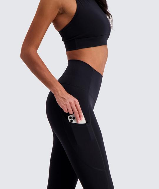 GYMNATION Women's High-waist Pocket Tights, Black / XS