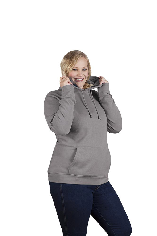 Basic Hoodie 80-20 Plus Size Damen, Hellgrau, XXL