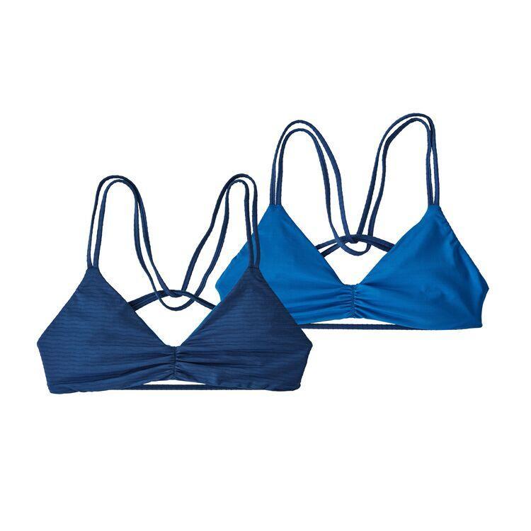 Patagonia Women's Reversible Seaglass Bay Bikini Top, Ripple: Superior Blue / S