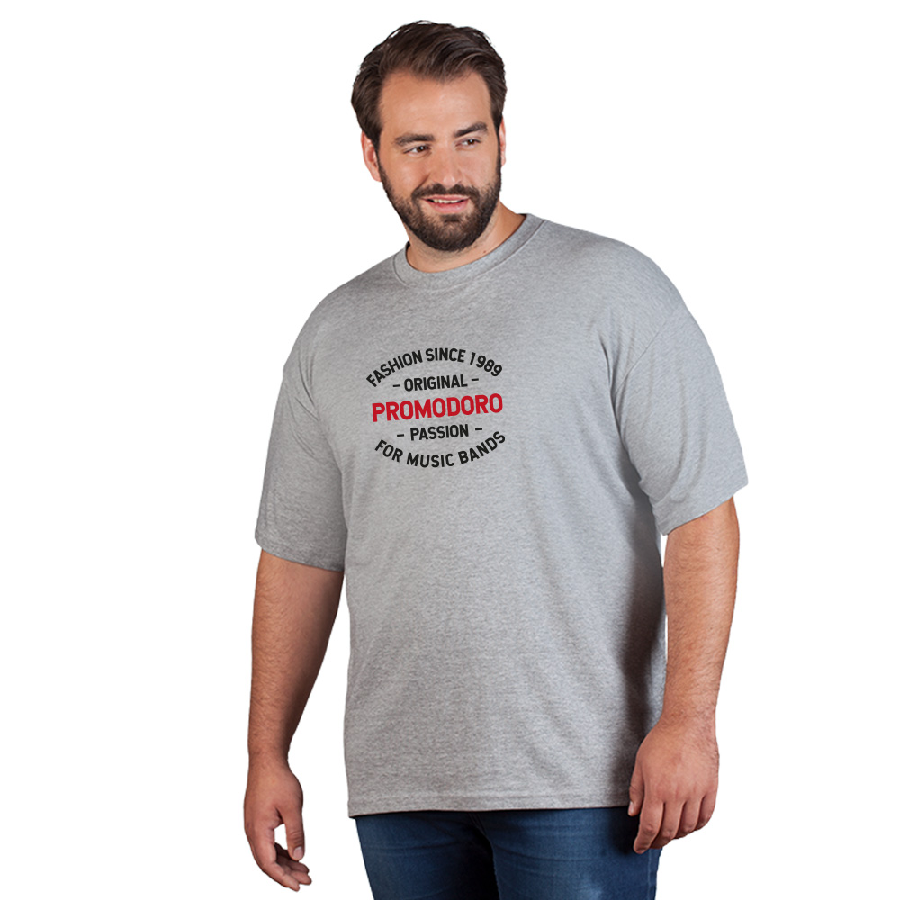 Print "promodoro passion" Premium T-Shirt Plus Size Herren, Sportgrau, 4XL