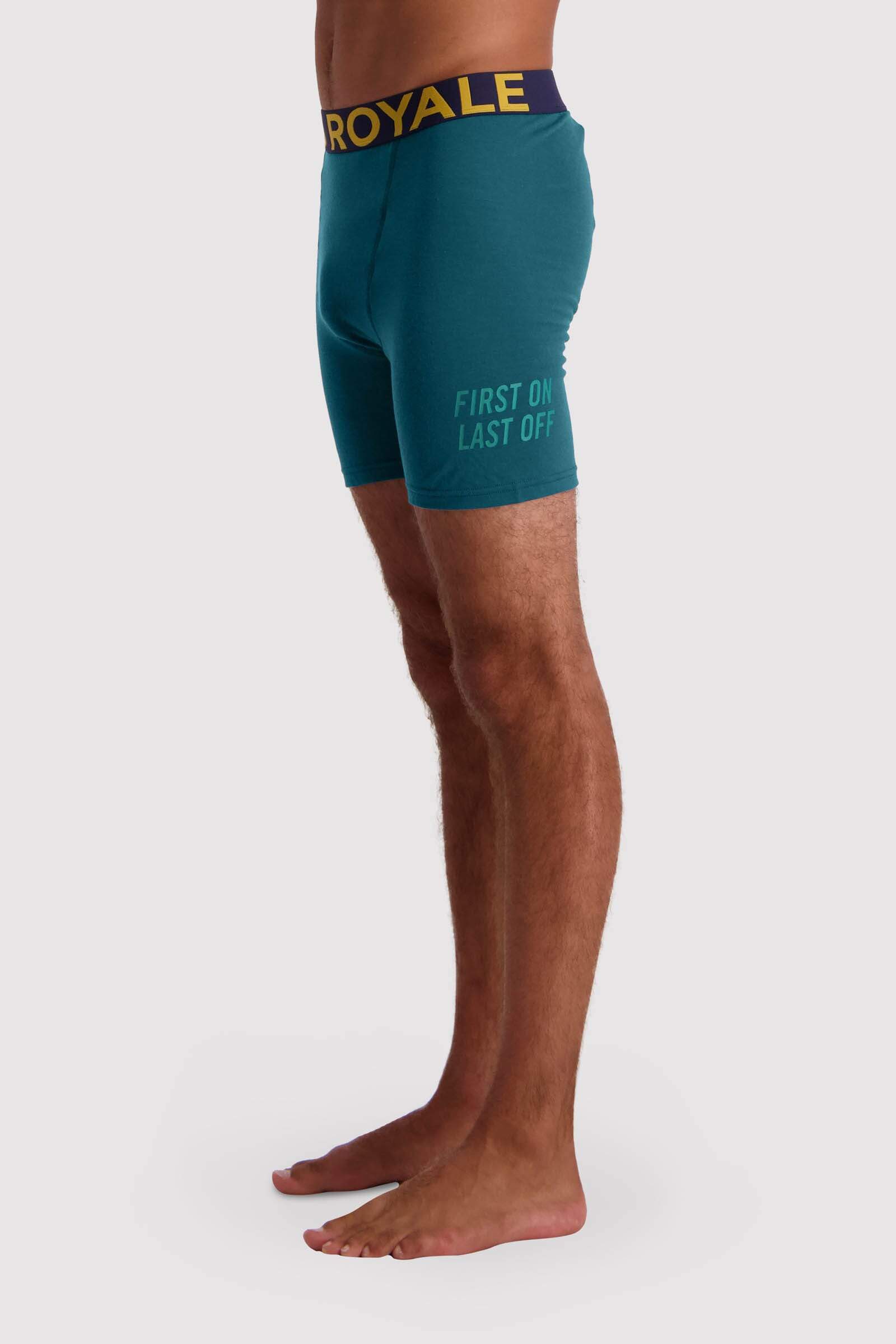 Mons Royale Men's Hold 'em Boxer - Merino wool, Deep Teal / S