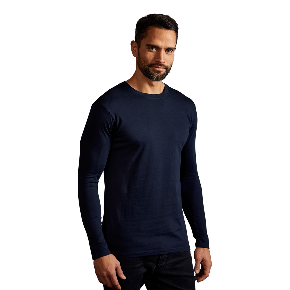 Premium Langarmshirt Herren, Marineblau, XL