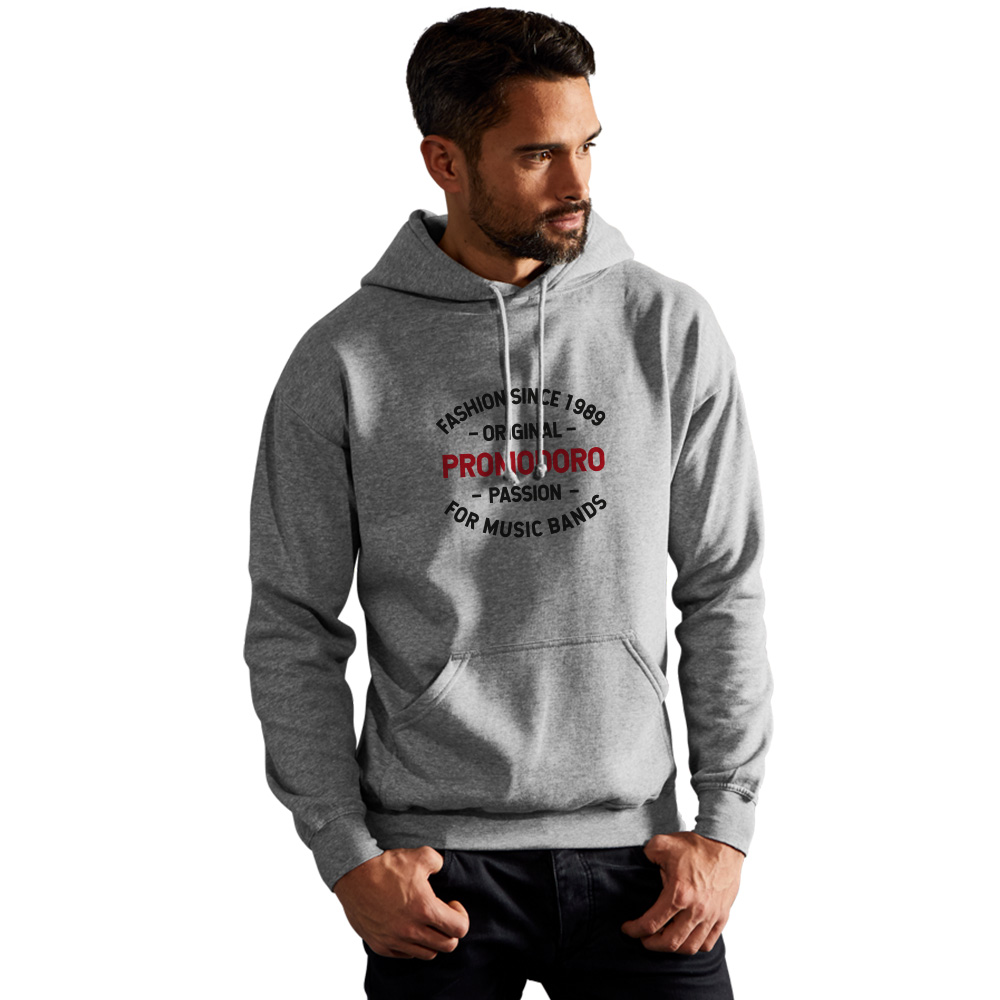 Print "promodoro passion" Basic Hoodie Herren, Sportgrau, L