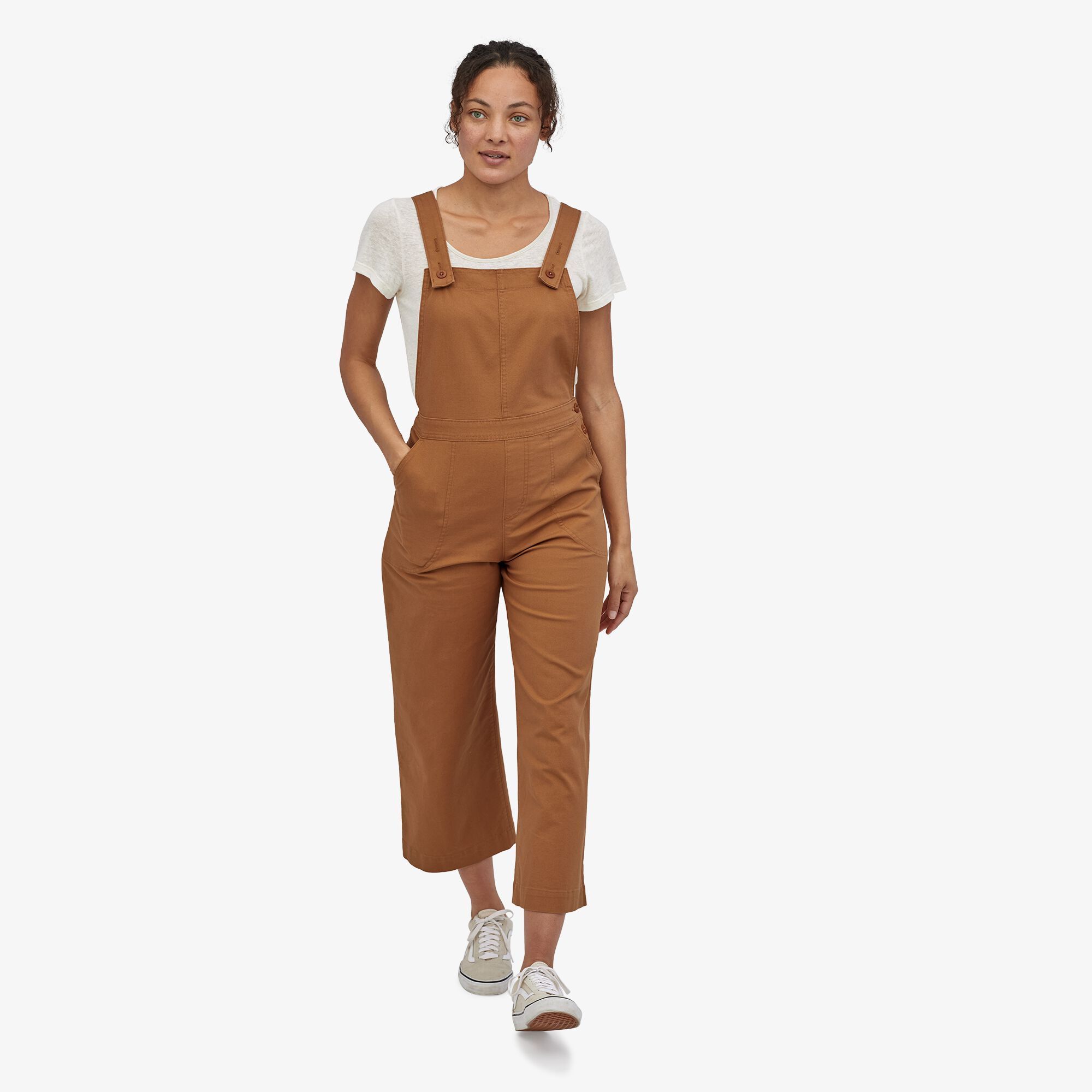 Patagonia Women's Stand Up Cropped Overalls - Organic Cotton, Umber Brown / 4