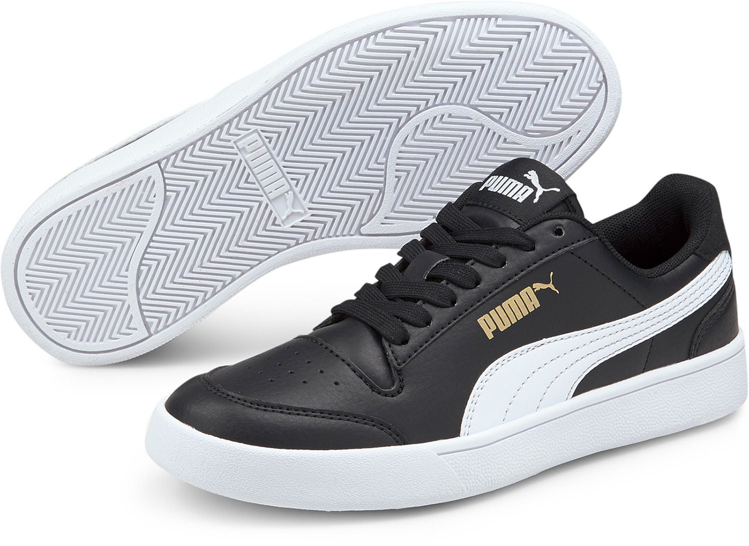 Puma Shuffle Jr Sneaker, Black/White, 36