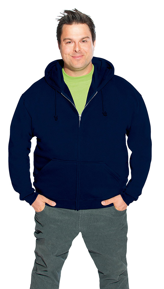 Baumwoll Zip Hoodie Jacke Plus Size Herren Sale, Marineblau, XXXL