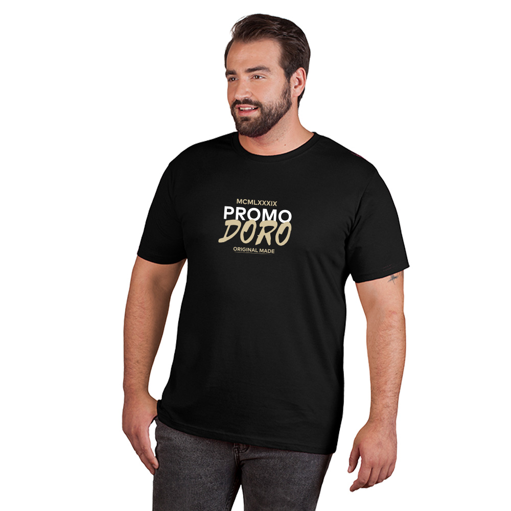 Print "promodoro original made" Bio T-Shirt Plus Size Herren, Schwarz, XXXL