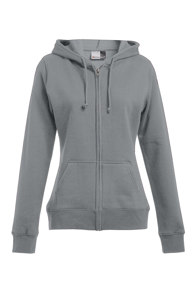 Zip Hoodie Jacke 80-20 Plus Size Damen, Sportgrau, XXL