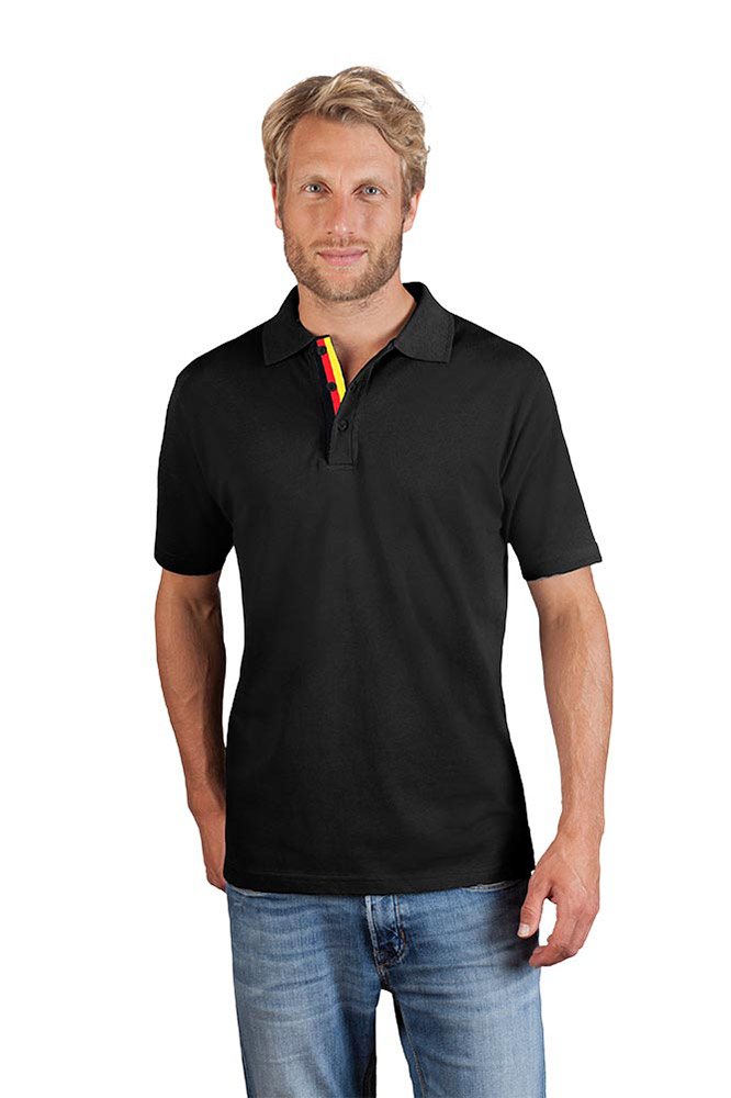 Fanshirt Deutschland Superior Poloshirt Herren, Schwarz, XXL