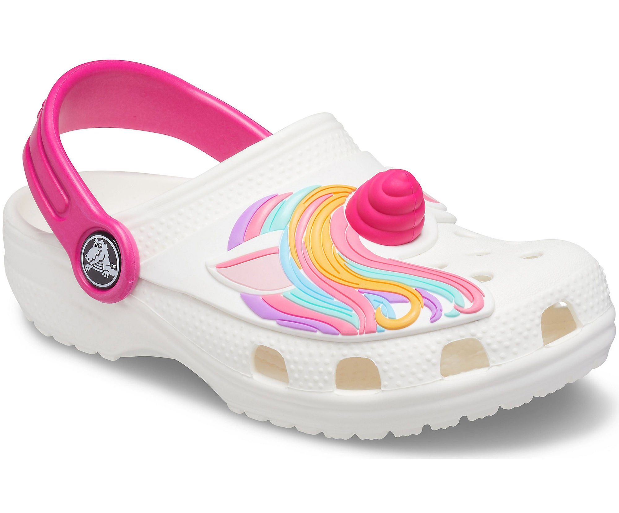 Crocs Fun Lab Classic Unicorn Clog, White, 27-28