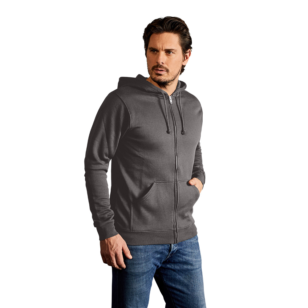 Baumwoll Zip Hoodie Jacke Herren Sale, Hellgrau, L