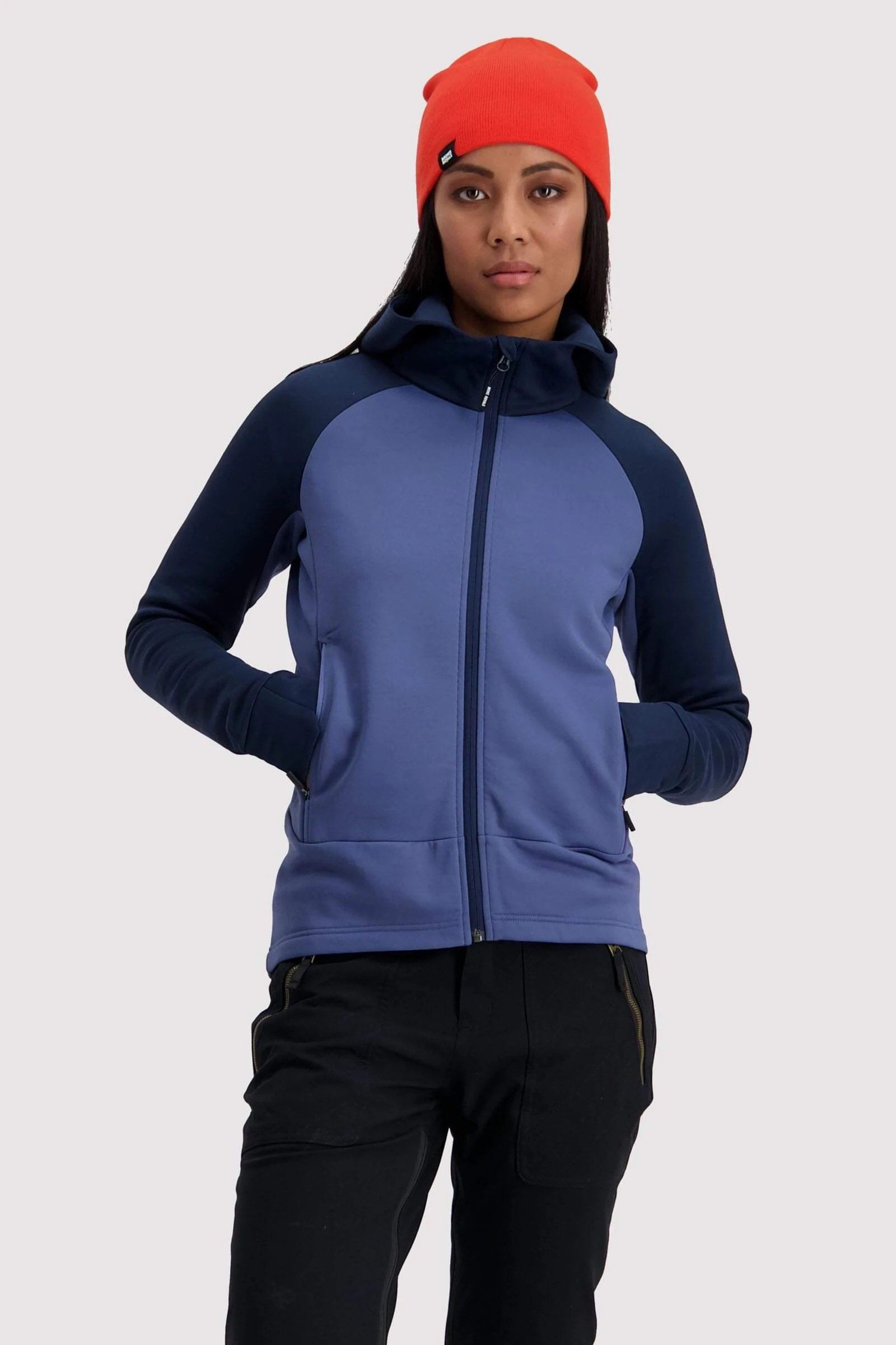 Mons Royale Women's Nevis Wool Fleece Jacket, Blue Velvet / M