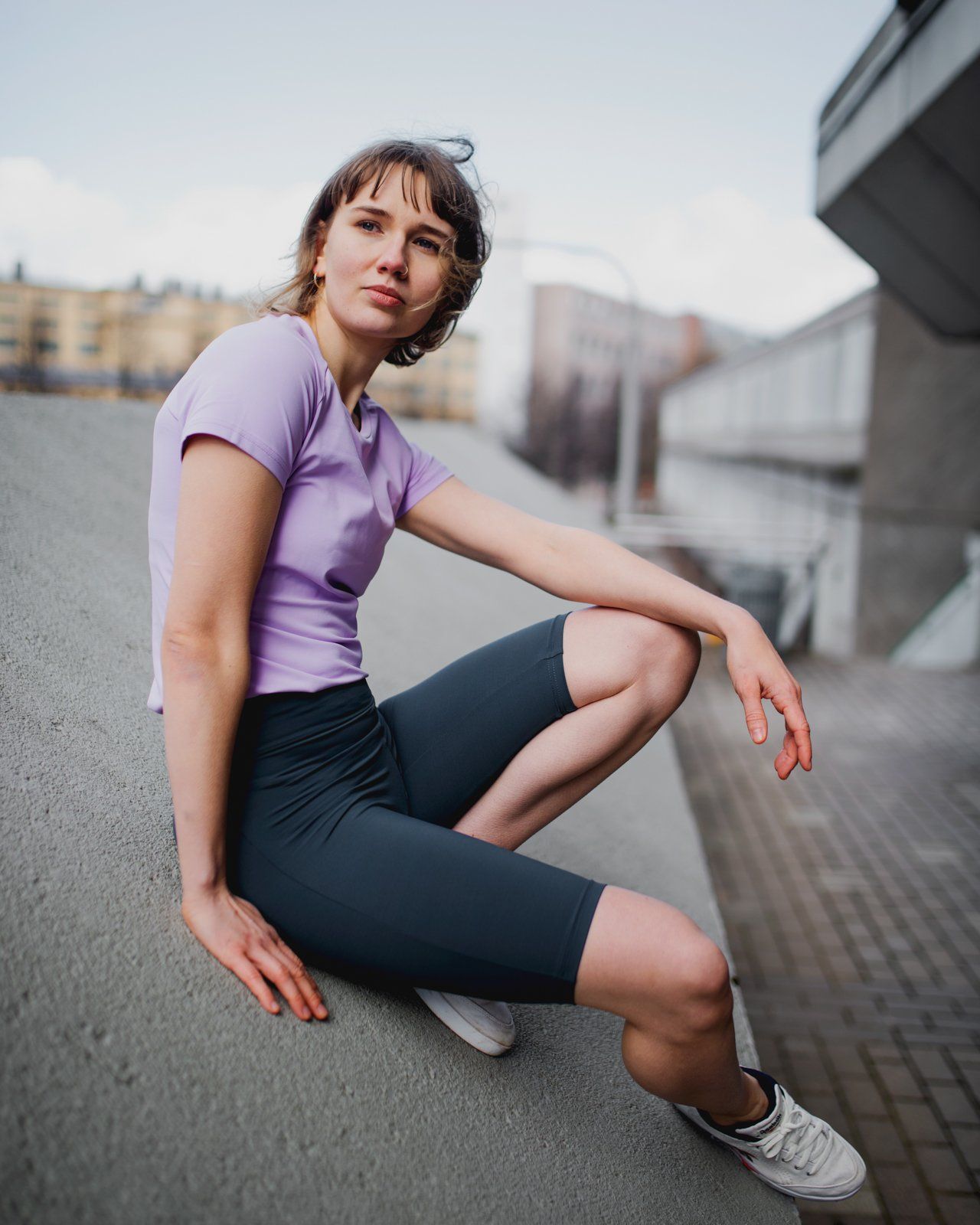 Népra Mimas Biker Shorts - Responsible Activewear, Slate / L