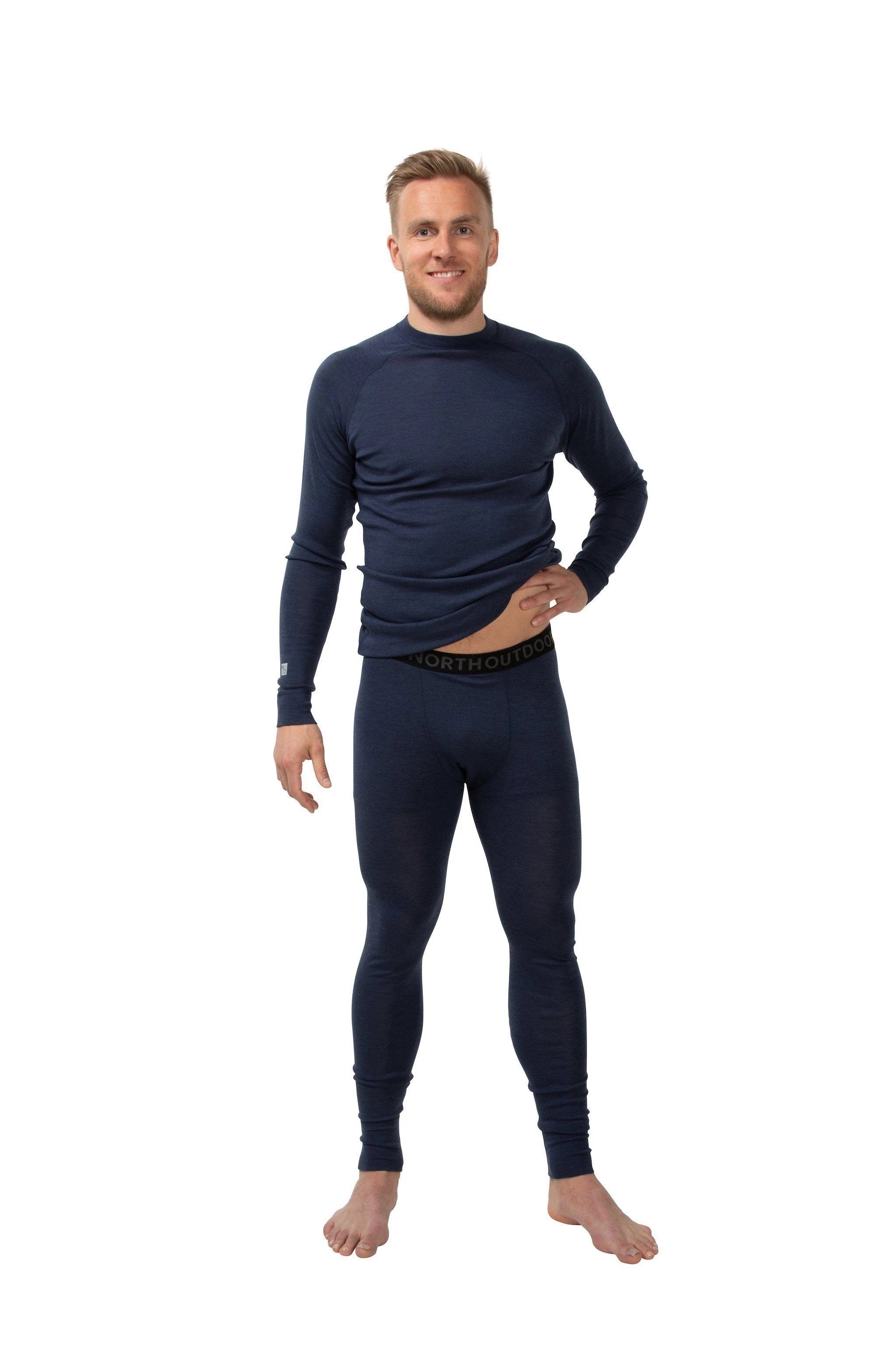 North Outdoor Baselayer Pants - 100 % Merino Wool - ACTIVE 210, Navy / S