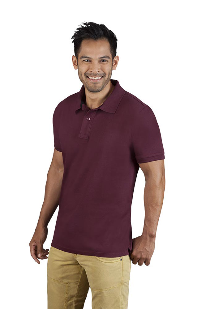 Single-Jersey Poloshirt Herren Sale, Burgund-Schwarz, L