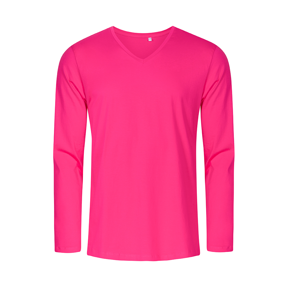 X.O V-Ausschnitt Langarmshirt Plus Size Herren, Pink, XXXL