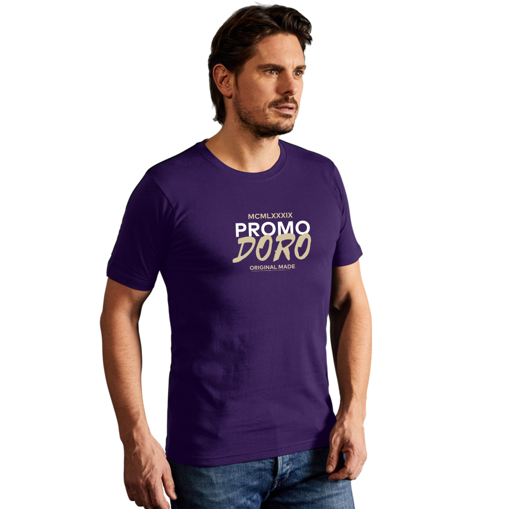 Print "promodoro original made" Bio T-Shirt Herren, Dunkellila, XL