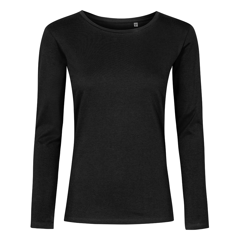 X.O Rundhals Langarmshirt Plus Size Damen, Schwarz, XXXL