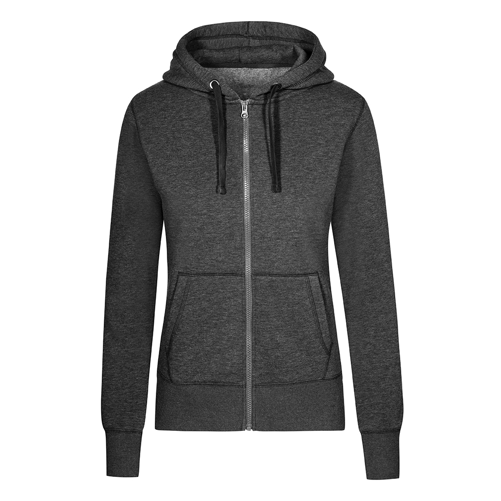 X.O Zip Hoodie Jacke Damen, Schwarz-Melange, XL