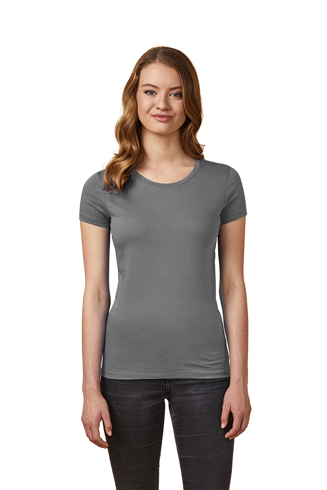 X.O Rundhals T-Shirt Damen, Stahlgrau, L