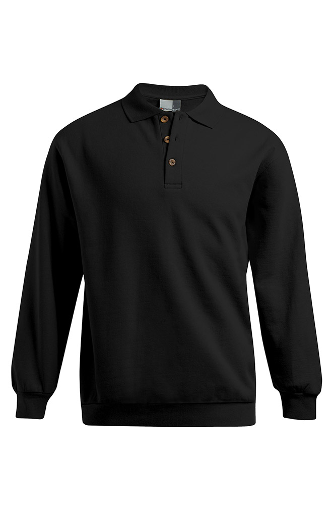 Polo-Sweatshirt Plus Size Herren, Schwarz, XXXL