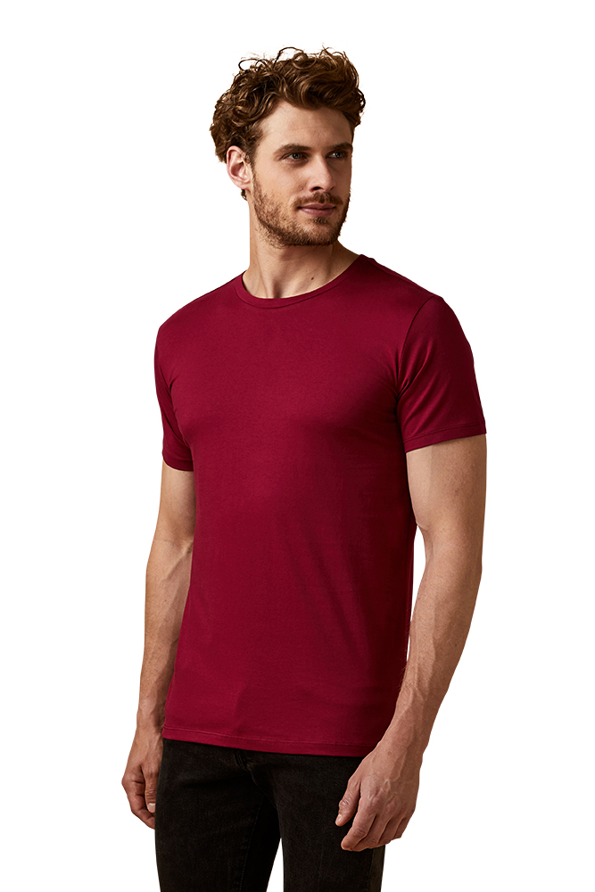 X.O Rundhals T-Shirt Herren, Himbeere, XXL