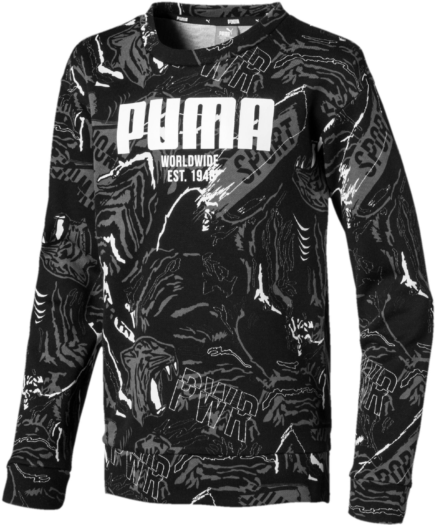 Puma Alpha Aop Crew Pullover, Black 92