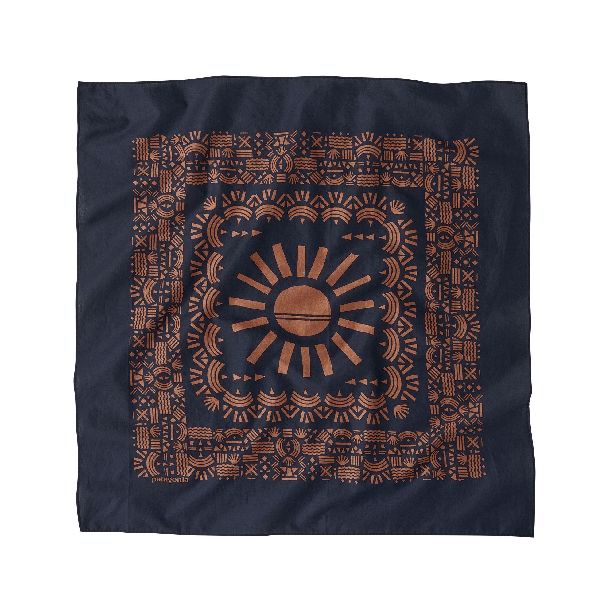 Patagonia Bandana - Organic Cotton, Canyon Block Bandana: New Navy