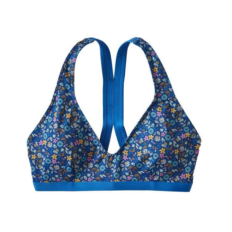 Patagonia Women's Bottom Turn Bikini Top - Recycled Nylon, Cover Crop Wild: Superior Blue / S