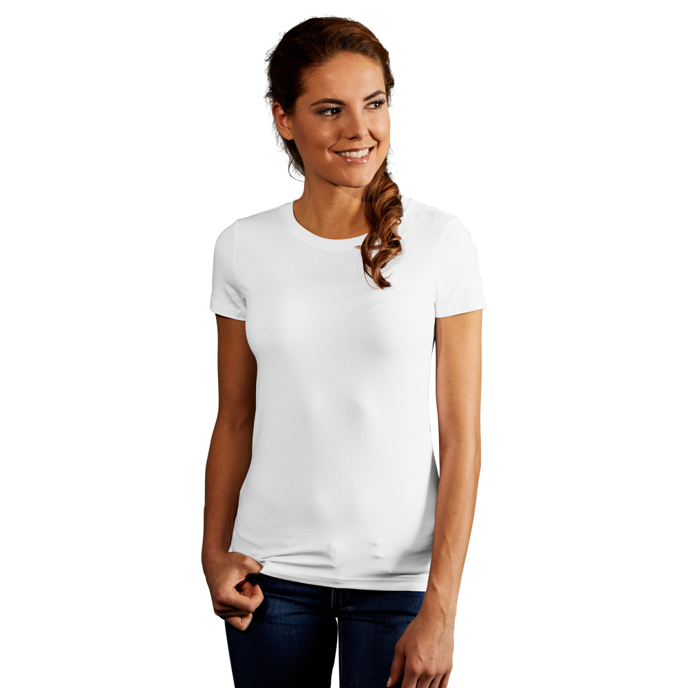 Slim-Fit T-Shirt Damen, Weiß, L