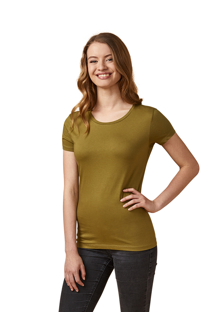 X.O Rundhals T-Shirt Damen, Olivegrün, L