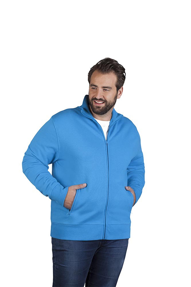 Stehkragen Zip Jacke Plus Size Herren, Türkis, 4XL
