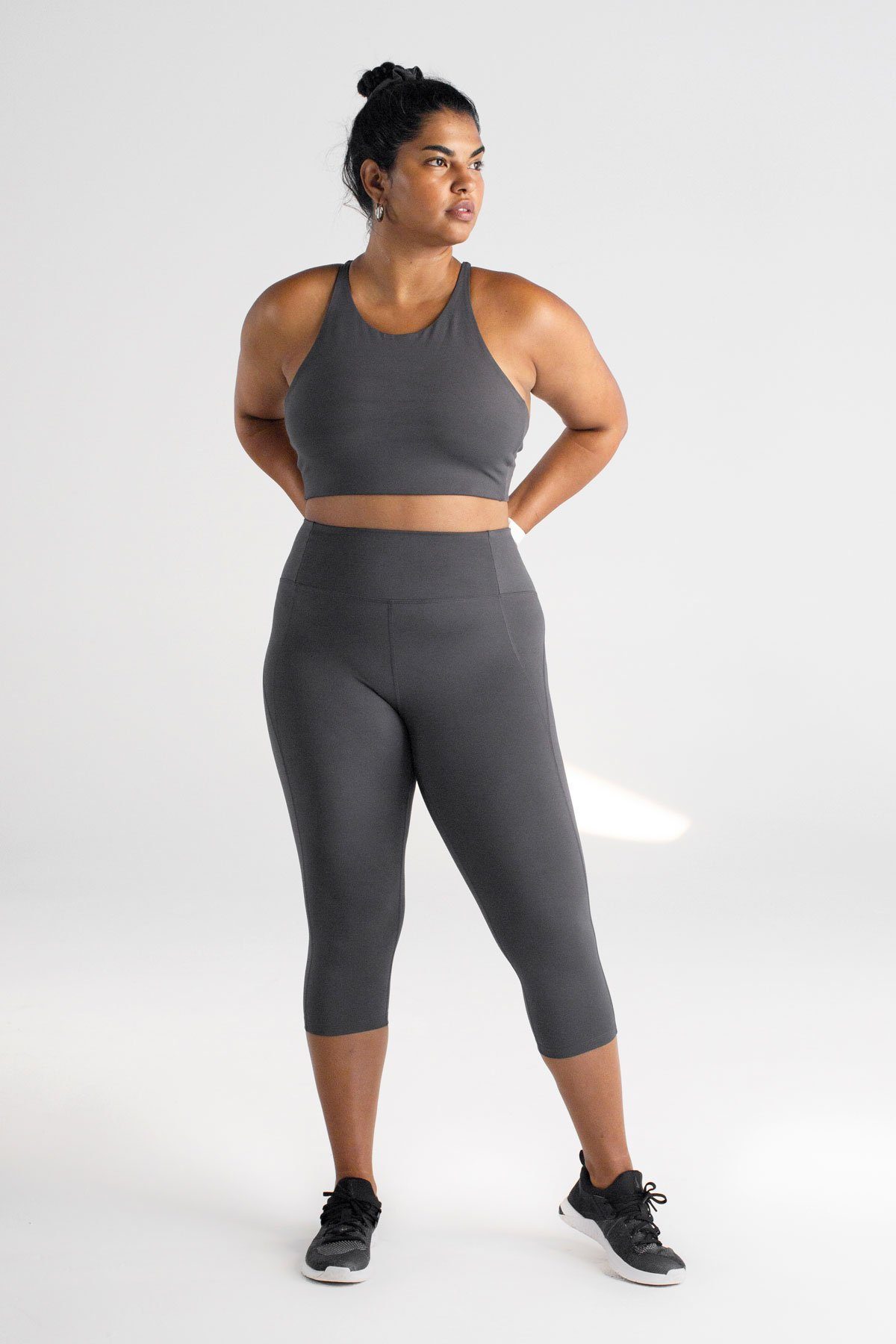 Girlfriend Collective Topanga sports Bra, Moon / XS