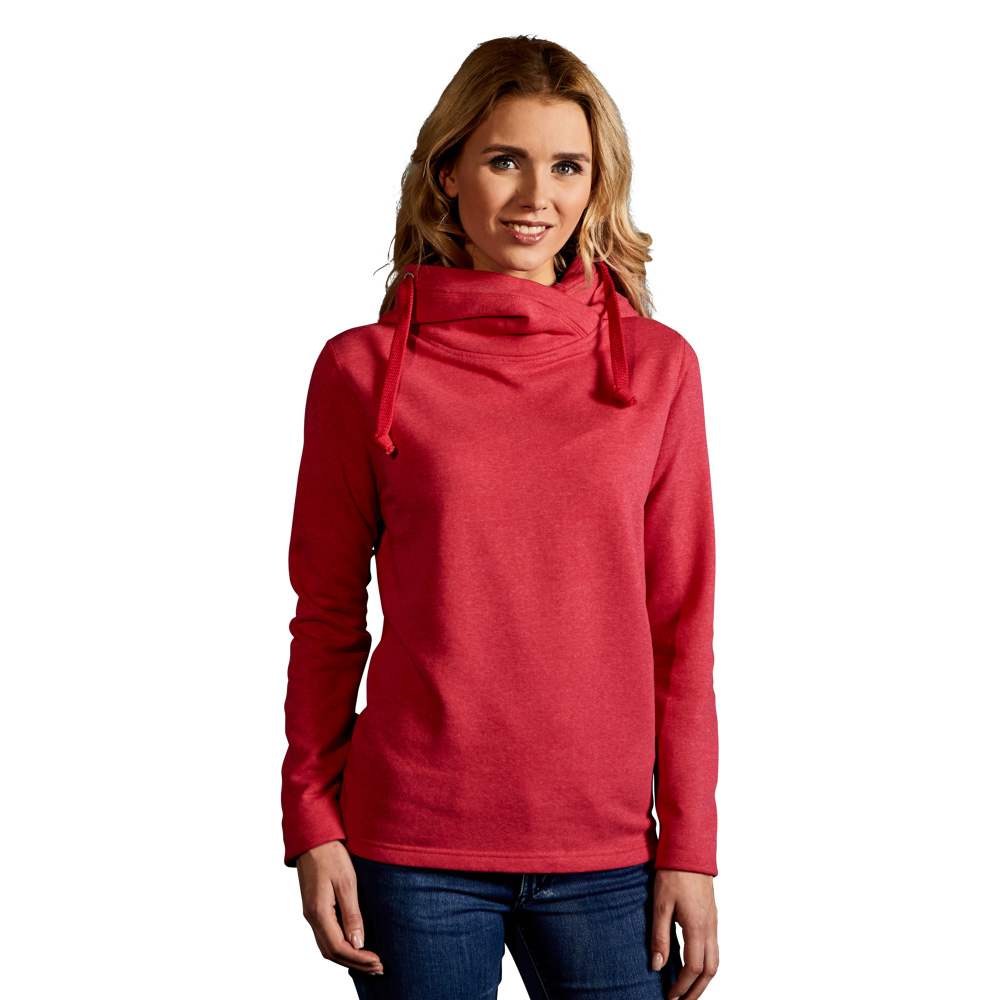 Heather Hoodie 60-40 Damen, Pink-Melange, L
