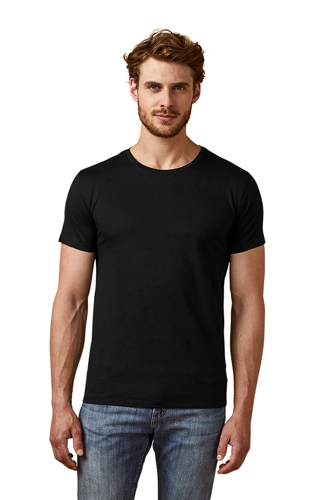 X.O Rundhals T-Shirt Herren, Schwarz, L