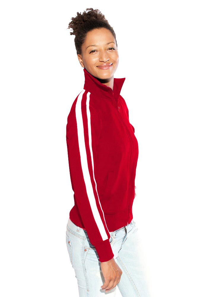 Trainings Jacke mit Streifen Damen Sale, Rot, L