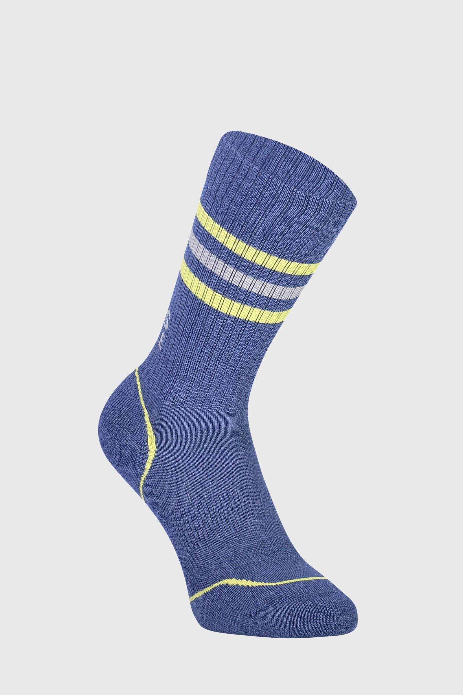 Mons Royale Unisex Signature Crew Sock - Merino Wool, Ink / Lemon / 35-37