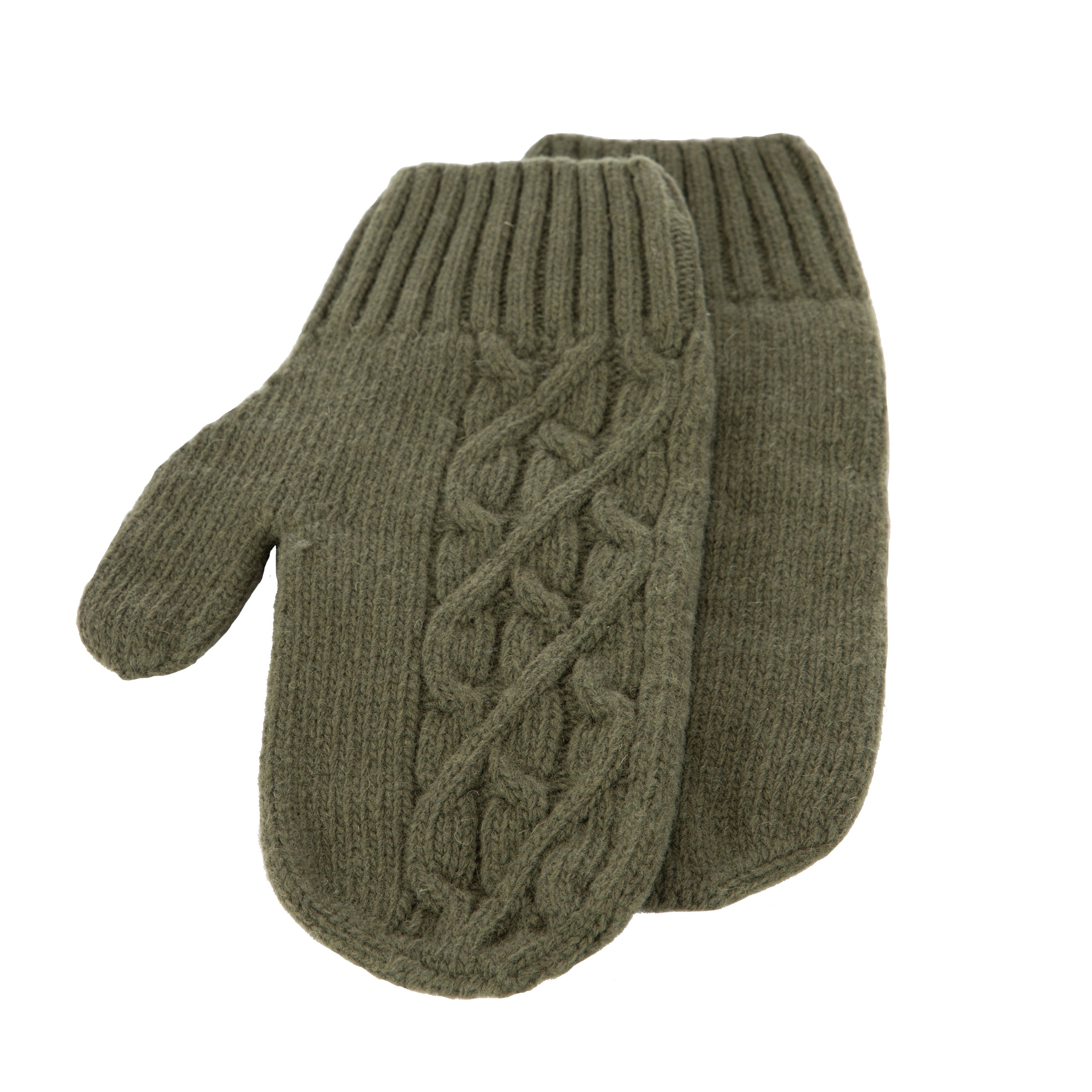 North Outdoor Havu Mittens - 100% Merino Wool - Made in Finland, Olive Green / S
