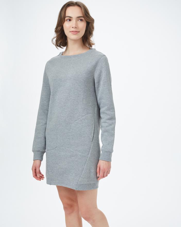 Tentree Women's Fleece Crew Dress, Grey Heather / S