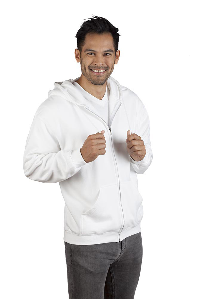Baumwoll Zip Hoodie Jacke Herren Sale, Weiß, XXL