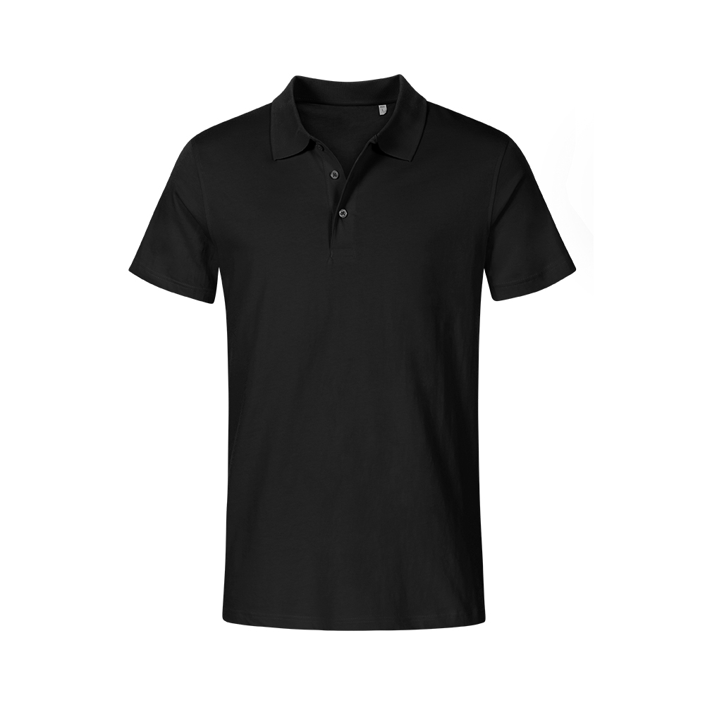 Jersey Poloshirt Plus Size Herren, Schwarz, XXXL